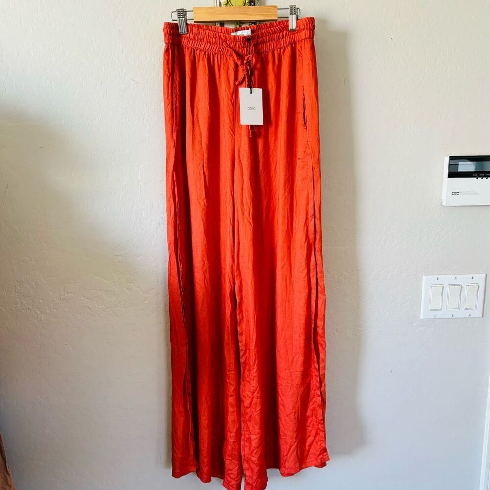 Onia NWT Chole Wide Pants in Spanish Red